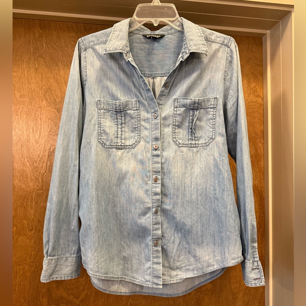 Express Light Blue Button Down Shirt